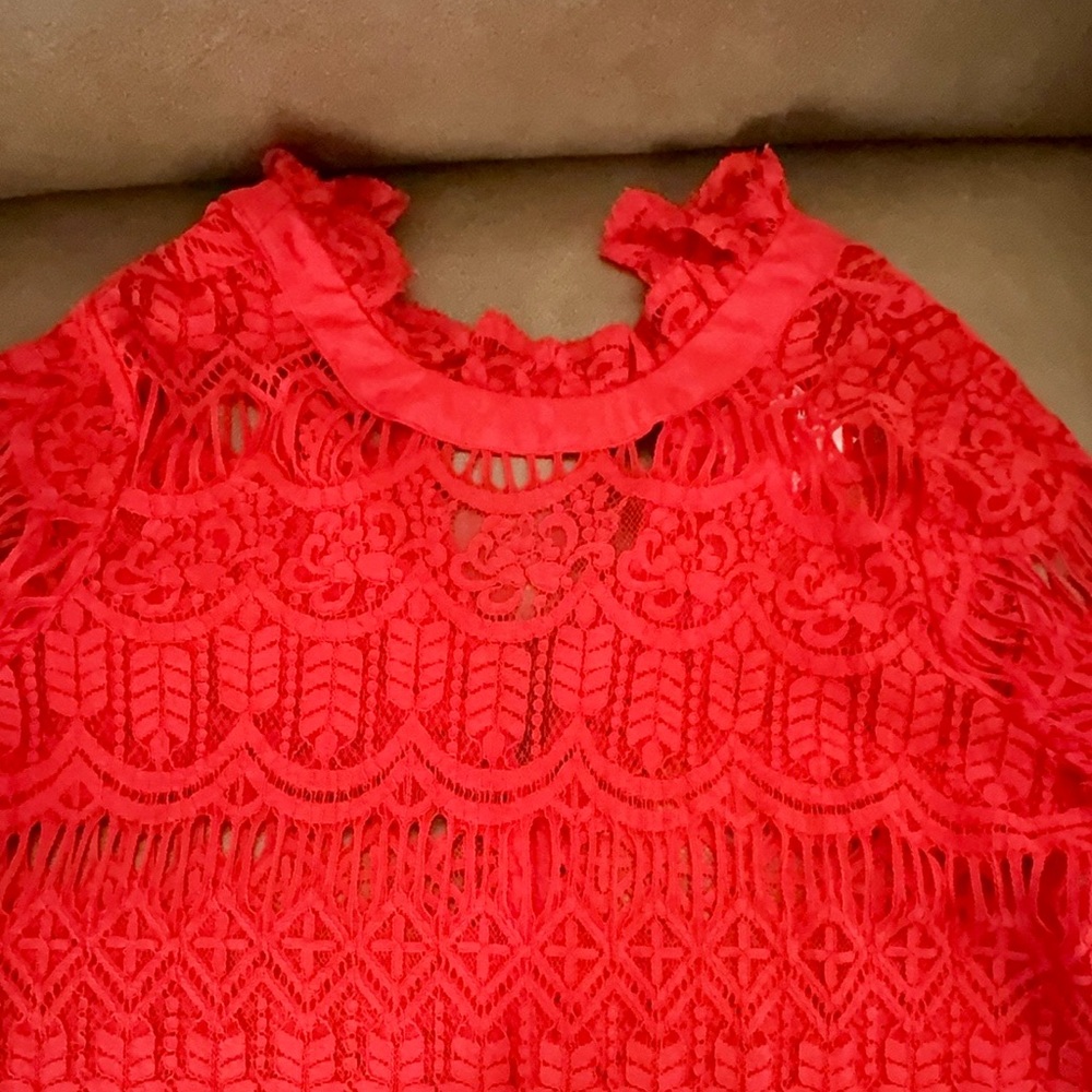 Red Lace Blouse - Picture 4 of 6